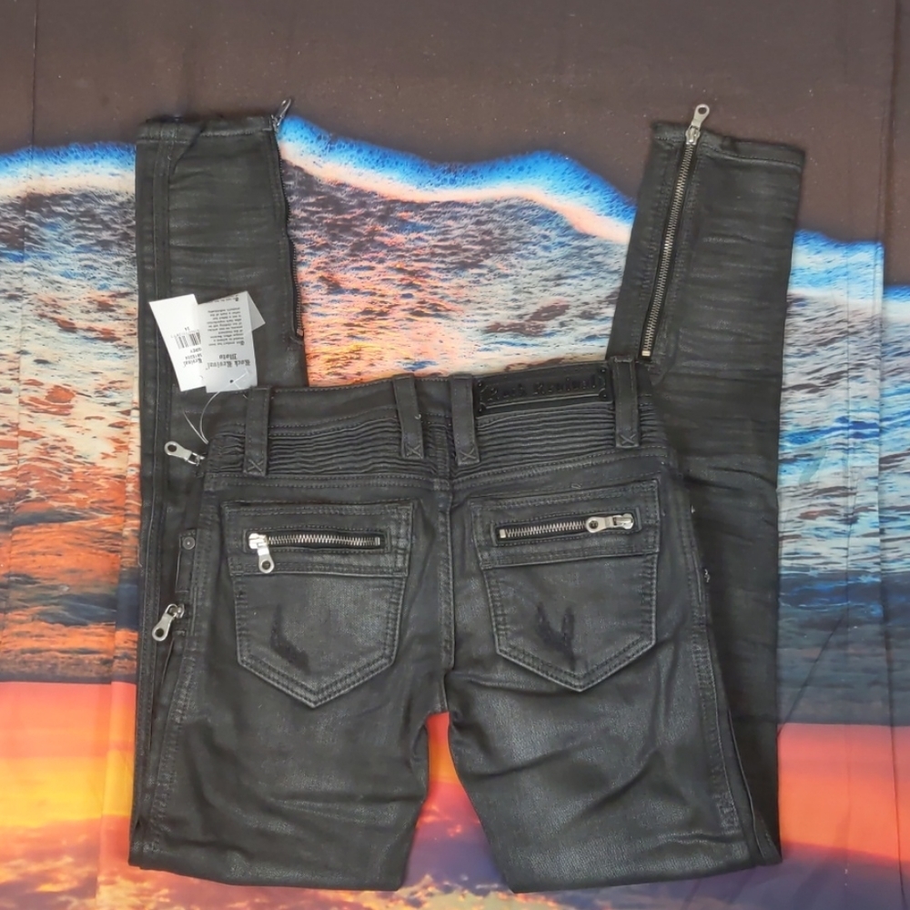 Rock REVIVAL - Skinny Jeans Coated Moto Camille size 24 - Picture 3 of 13